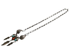 アジアン雑貨 天然石シルバーアクセサリー CHO-12 ハワイライト+染めサンゴ・チョーカー
